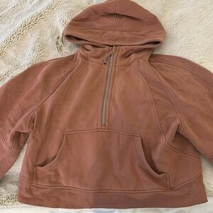 Lululemon scuba half zip cropped with hoodie, size M